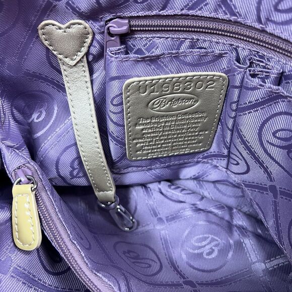 Brighton Metallic Cream Pebbled Leather Dual Handle Satchel U197302 Tassel Charm - Picture 11 of 14